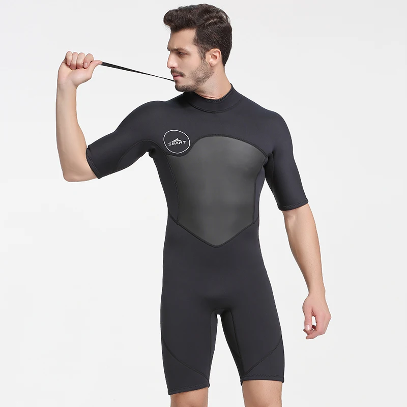 Неопреновый гидрокостюм SBART 2 мм, мужской сохраняющий тепло купальный костюм для подводного плавания и дайвинга, купальный костюм с коротки... от AliExpress RU&CIS NEW