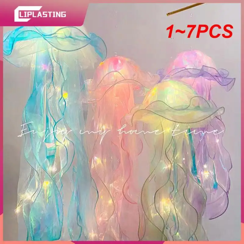 

1~7PCS Jellyfish Lamp, Portable Flower Lamp, Girl Room Atmosphere Decoration Lamp, Bedroom Night Lamp, Home Decoration