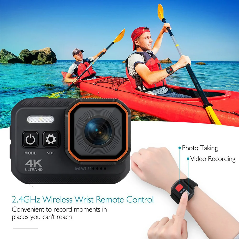 

2022 kamera akcji 4K HD z ekranem zdalnego sterowania wodoodporna kamera sportowa rejestrator jazdy 4K kamera sportowa Recommend