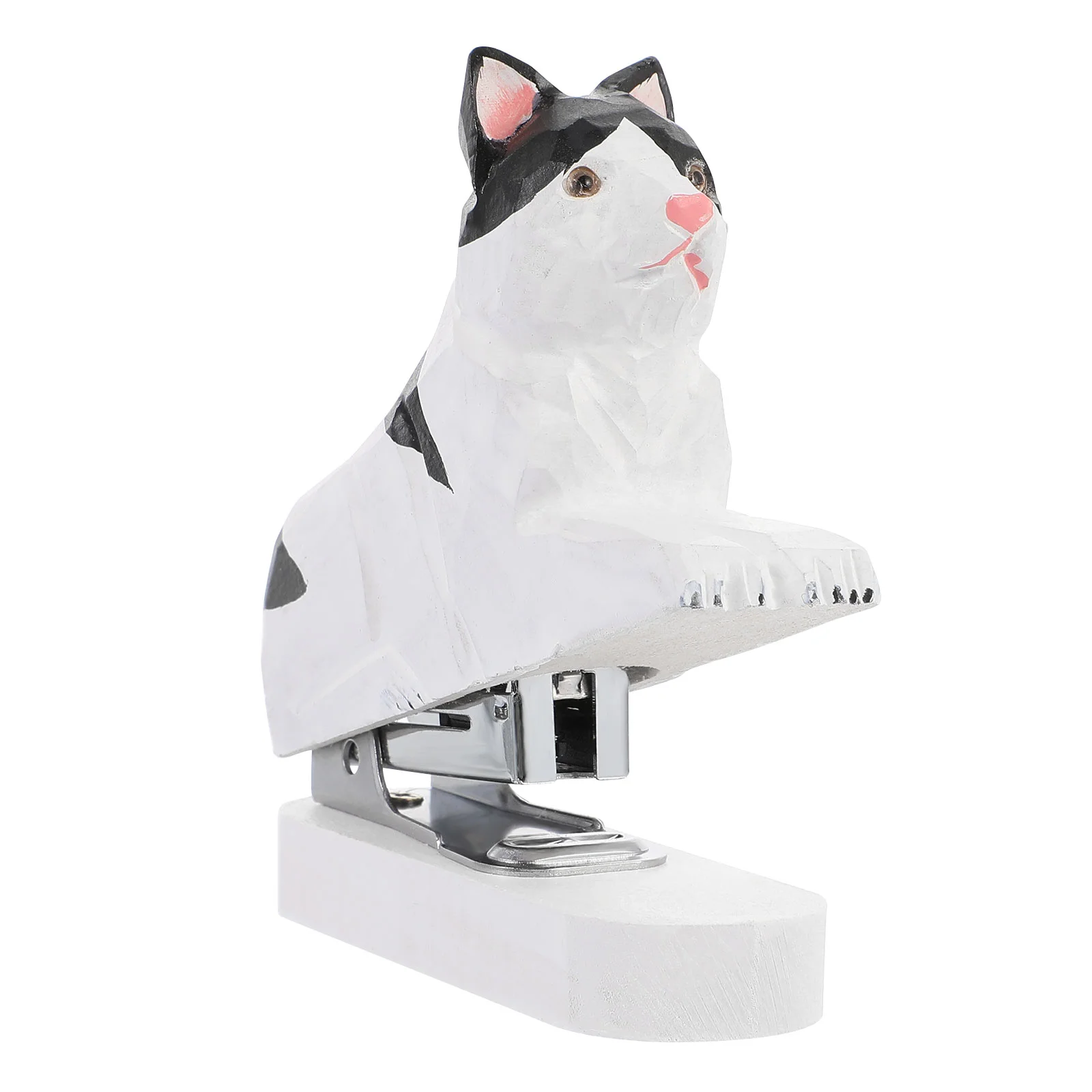 

Stapler Mini Office Cat Animal Cartoon Portable Stationery Desktop Student Home Tabletop Wooden 3D School Kids Desk Accessories