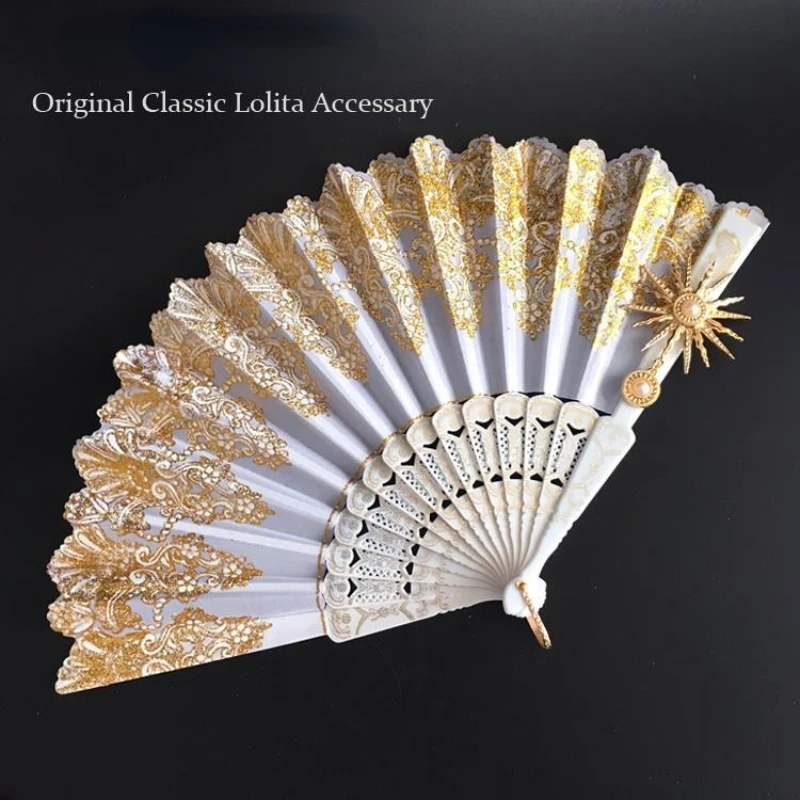 Бронзовый складной веер ручной работы в стиле ретро великолепный реквизит