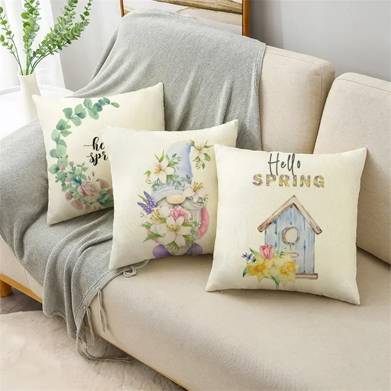 Простые и свежие весенние наволочки из серии цветов растений украшение для дома