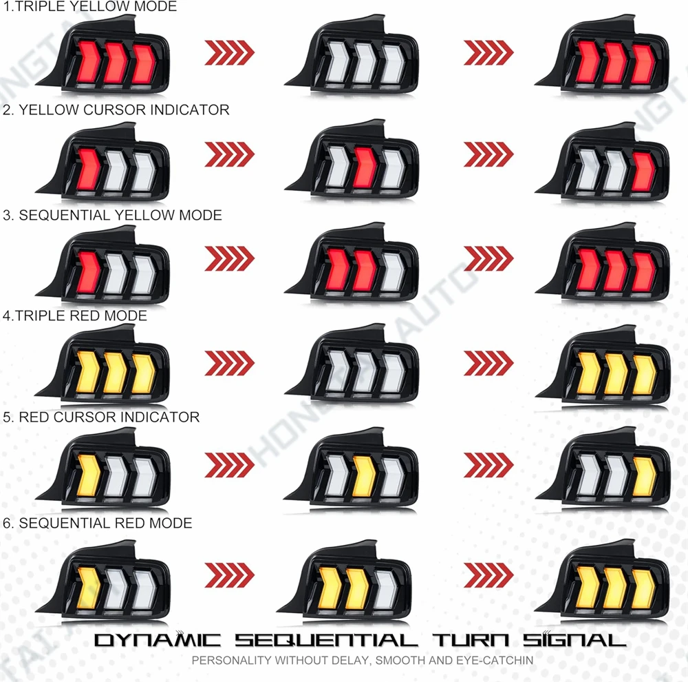 Задний фонарь в сборе для Ford Mustang Shelby GT500 2004 2005-2009 задний стоп-сигнал указатель