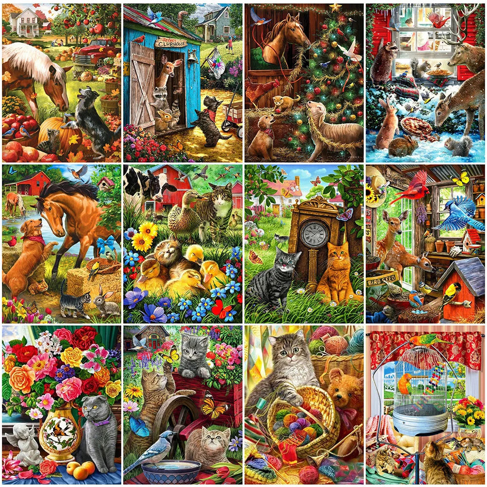 

5D алмазная живопись «сделай сам», кот, цветок, алмазная вышивка, животные, олень, птица, картины стразы, мозаика, домашний декор, подарок