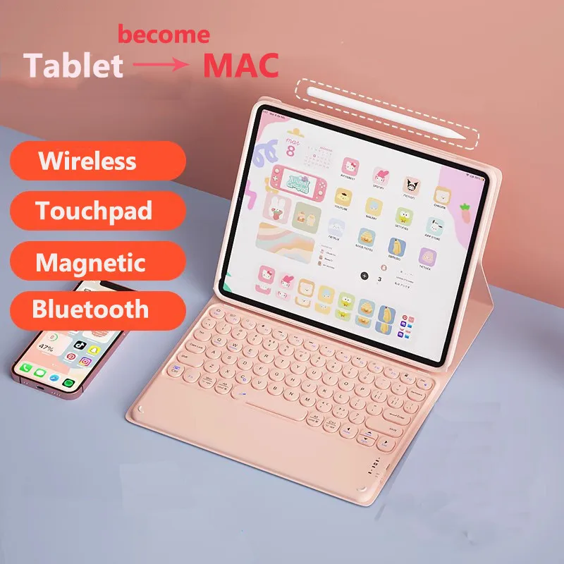 Чехол-клавиатура для Xiaomi Pad 7 Pro 11 2 дюйма 2024 6 дюймов 5 5Pro Redmi 10 61 SE Bluetooth Casee