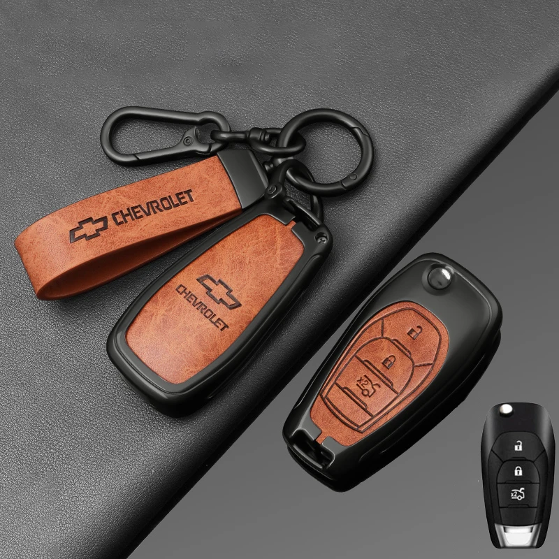 Кожаный чехол для ключей от автомобиля держатель Chevrolet Cruze Trax LS Badge Spark Sonic Aveo Tracker