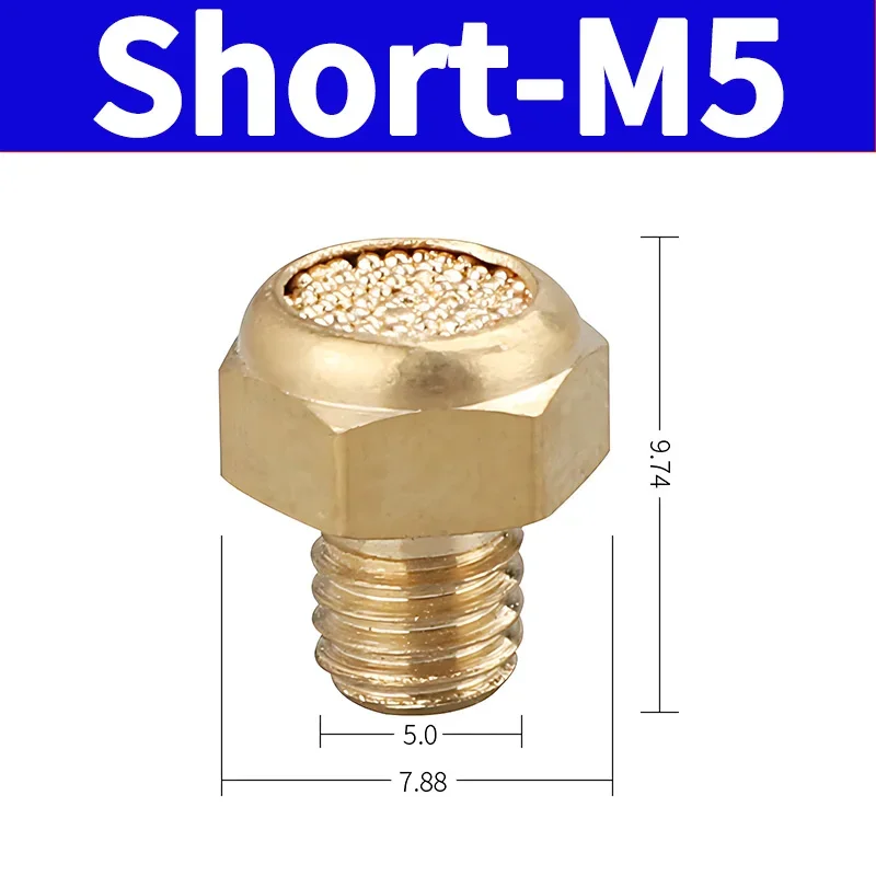 

10/50 шт. светофильтр, M5 1/8 дюйма 1/4 дюйма 3/8 дюйма 1/2 дюйма 1/8 дюйма, наружная резьба, шестигранный спеченный глушитель, фитинг для воздушной линии