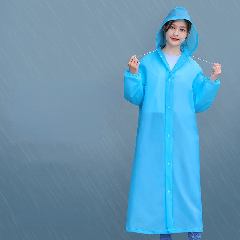 

Adult Long Raincoats EVA Impermeable Waterproof Rain Coat Men Women Travel Hooded Beam Port Rain Poncho For Fishing Camping