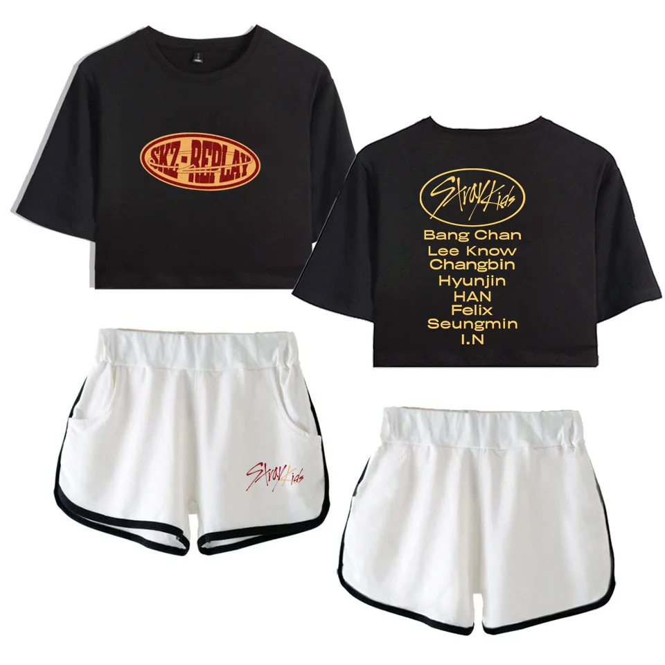 

Stray kids Tracksuits SKZ replay Outfit Sportsuits Sexy Summer Women Set