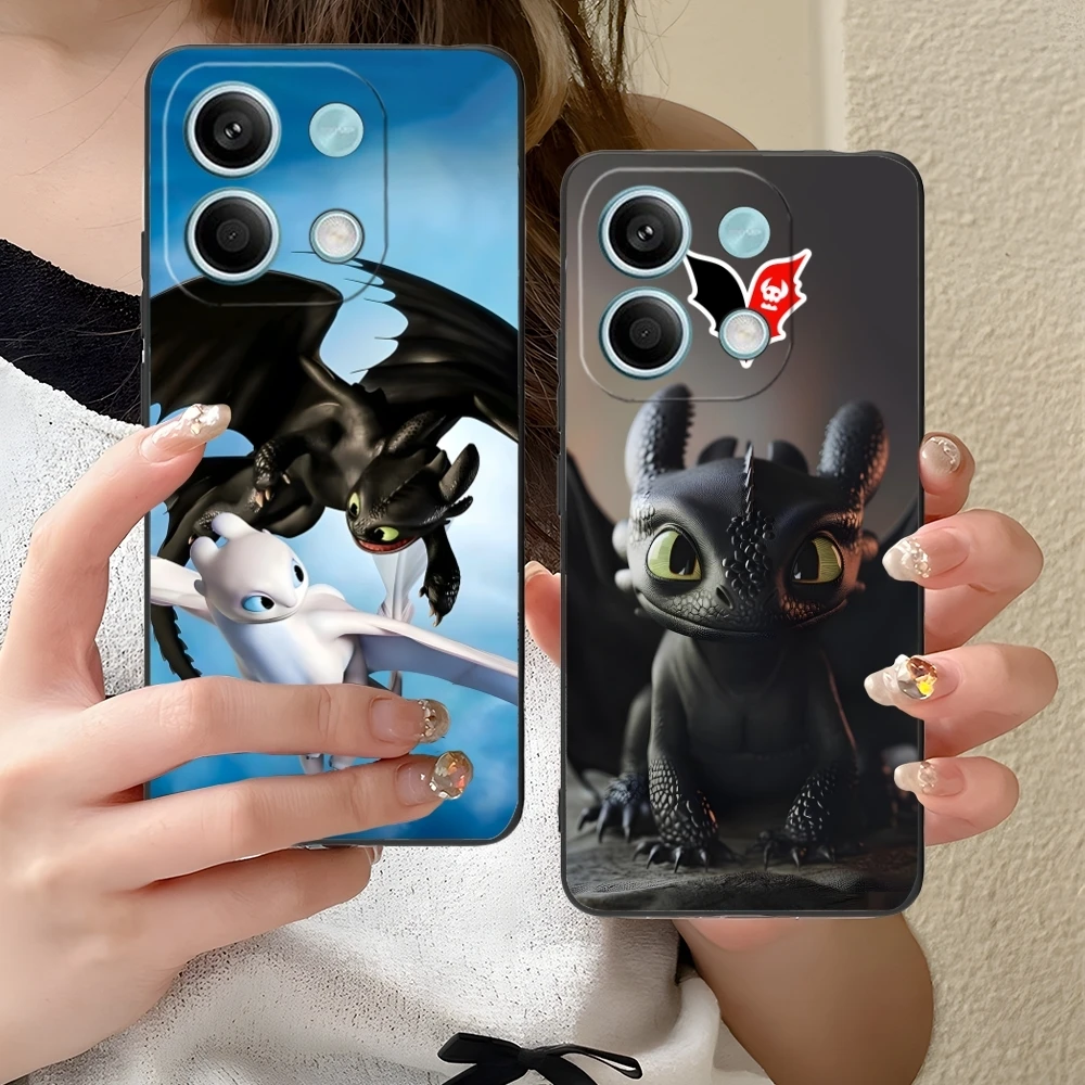 Фото HTTYD беззубистый Чехол для мобильного телефона с драконом для Xiaomi Redmi 13 13C 12 12C 10 10C A1 A2 A3 Plus 5G черный чехол для телефона №3