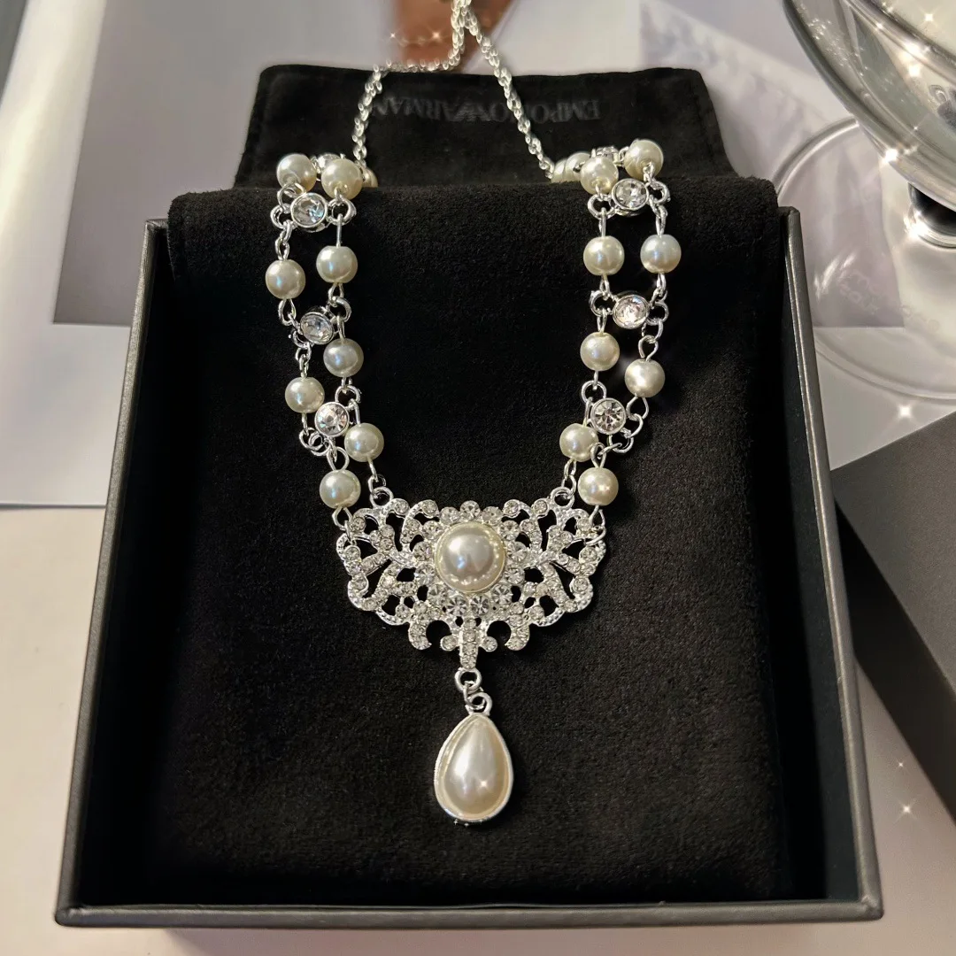 Ожерелья Draweye с жемчугом для женщин геометрические корейские модные элегантные