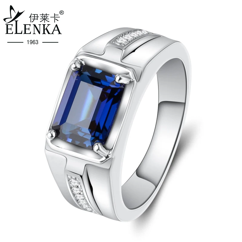 

Luxury Vintage S925 Sterling Silver Blue Zircon Ring for Men Fine Jewelry Valentine's Day Gift for Boys Anillo Hombre New 2022