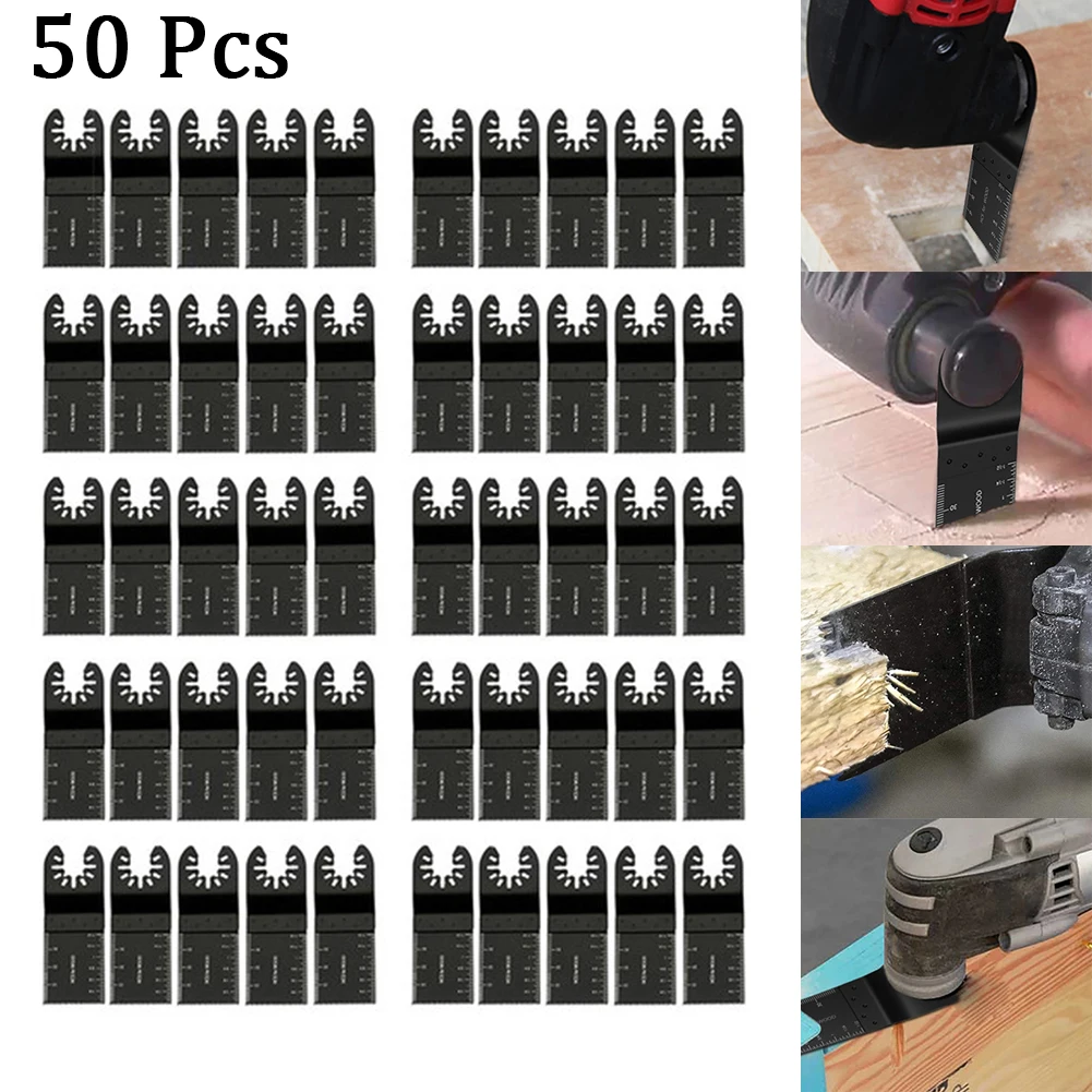 

50x Carbon Steel Cutter Oscillating Multi Tool DIY Universal Saw Blades 34mm