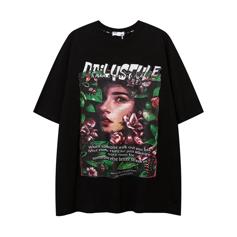 

Hip Hop Streetwear Tops Harajuku Girly Print Tshirt New Summer Men T Shirt Casual Loose Cotton Short Sleeve Oversized T Shirts