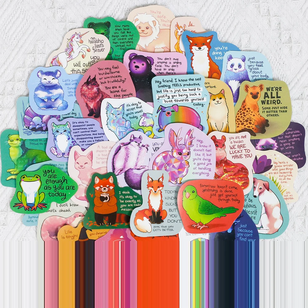 10/50 шт. милые пакеты наклеек Мультяшные животные Коллекция ПВХ наклейки s для