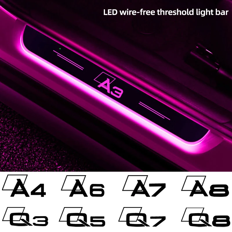 

Brand New USB Power Moving LED Welcome Pedal Car Scuff Plate Door Sill Light For Audi A1 A3 A4 A5 A6 A7 A8 Q2 Q3 Q5 Q7 Q8 RS TT