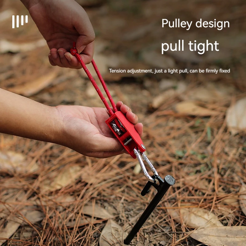 

5m Camping Rope Tent Adjustable Rope Fastener Fixed Buckle Pulley Tensioner Ratchet Hangers Lights Camping Awning Wind Rope