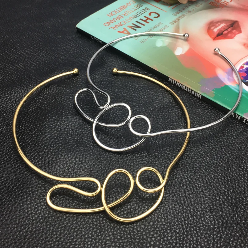 

KDLUN Geometric Alloy Chokers Necklaces For Women Punk Fashion Jewelry Design Statement Bib Collar Necklace