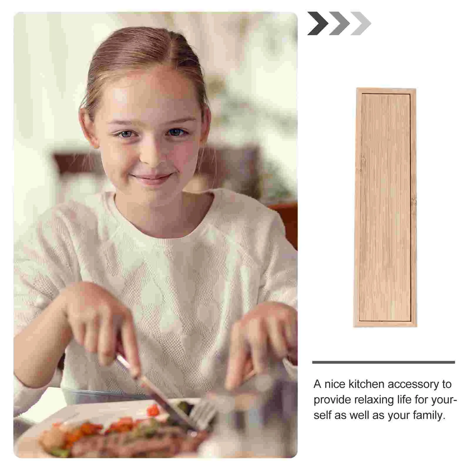 Чехол для хранения серебряного серебра бамбуковый прямоугольный кухонный