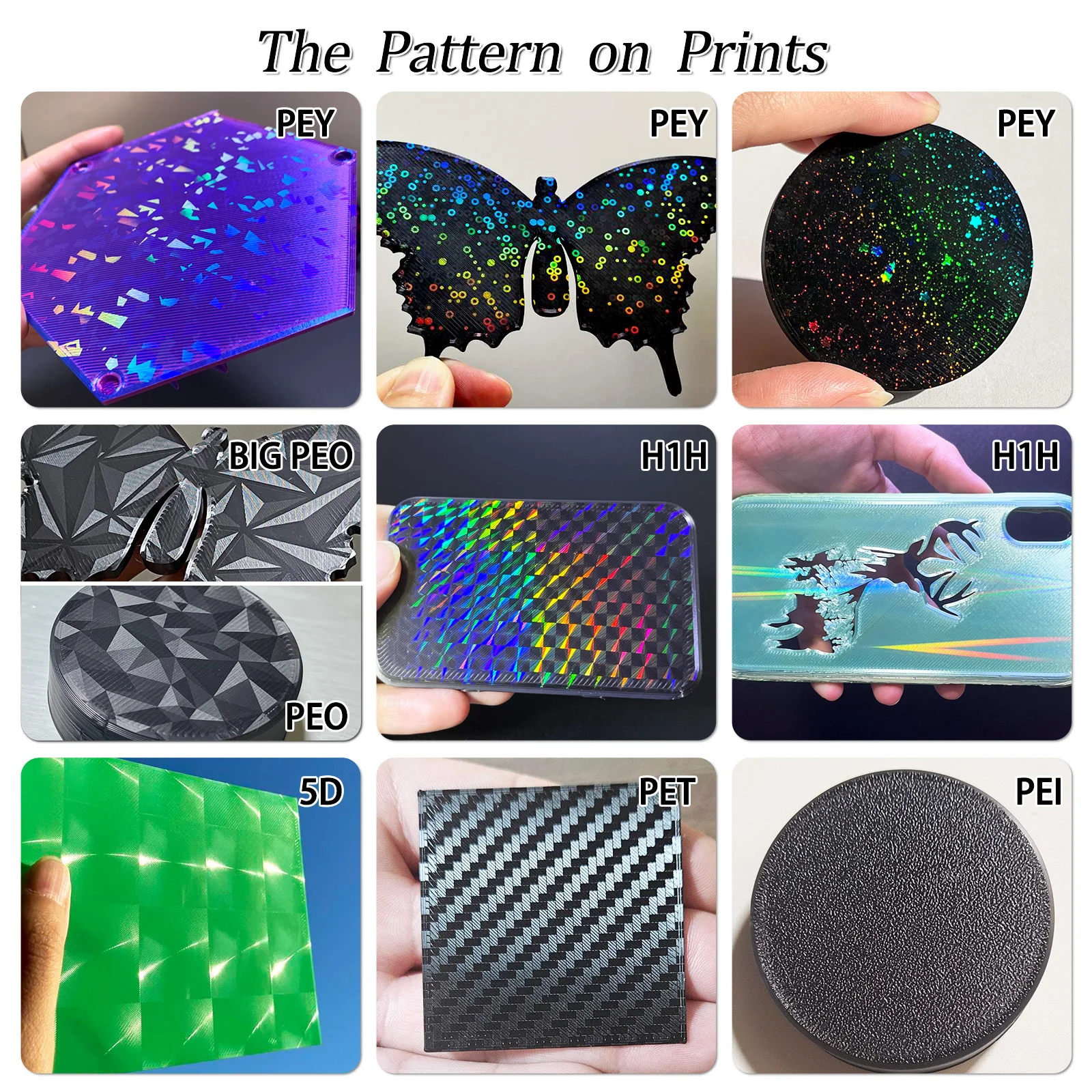 Для Bambu Lab PEI Строительная пластина Pey H3H H5H сборная P1S X1C текстурированная