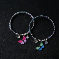 2022 new butterfly couple bracelet small design blue color string bracelet friendship bracelets couple bracelet