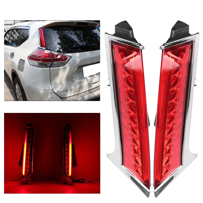 1 Pair 12V Car Rear Window Pillar Tail Brake Light Lamp ABS Fit for Nissan Rogue X-Trail 2014 2015 2016 2017 2018 2019 2020 2021 1 Pair 12V Car Rear Window Pillar Tail Brake Light Lamp ABS Fit for Nissan Rogue X-Trail 2014 2015 2016 2017 2018 2019 2020 2021