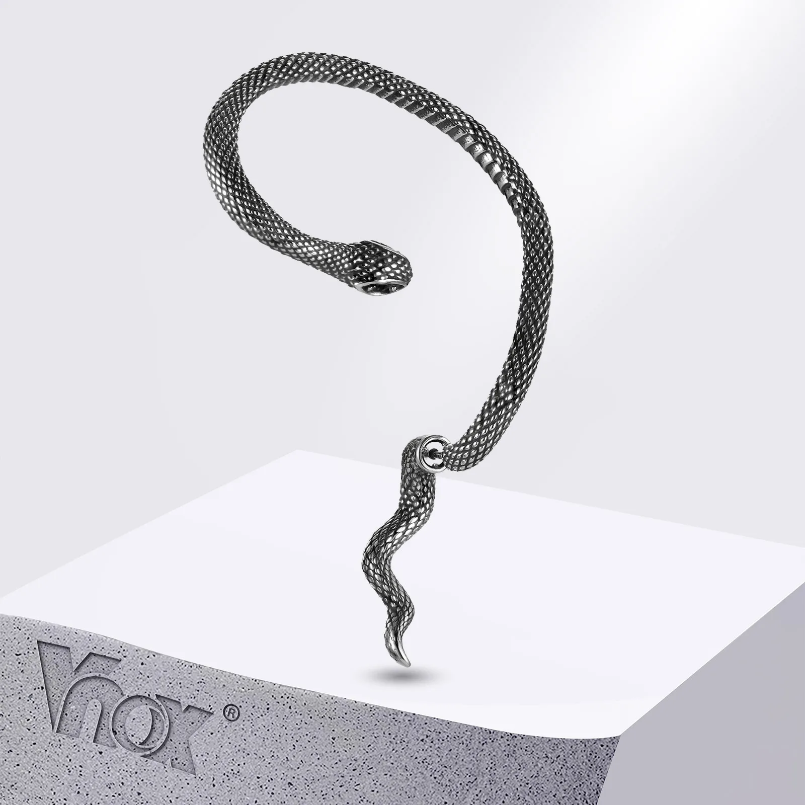 Vnox винтажные серьги-гвоздики со змеиными ушками в стиле панк змеиным ухом