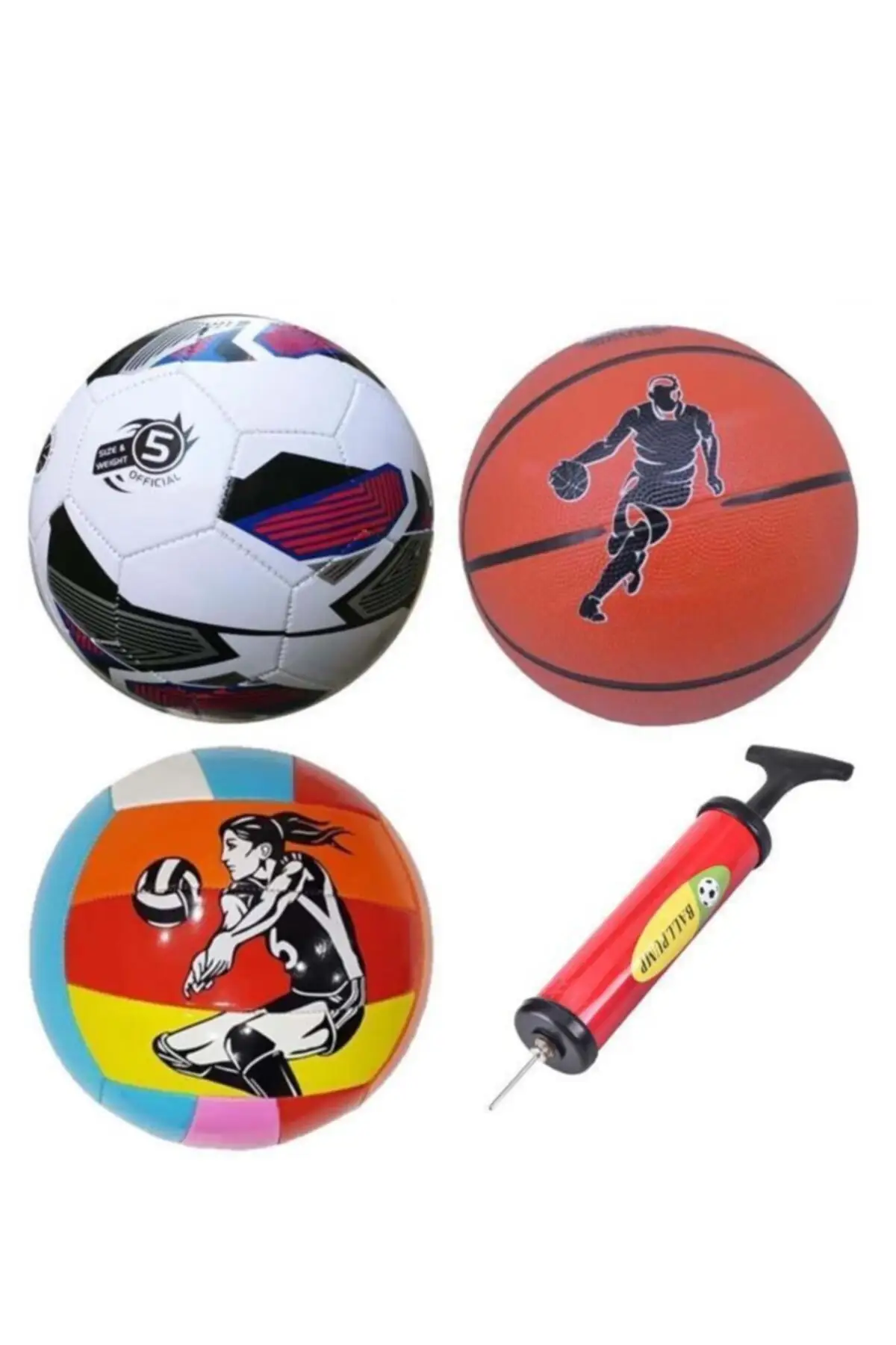 Детский футбольный мяч волейбольный мяч Баскетбольный мяч набор насос