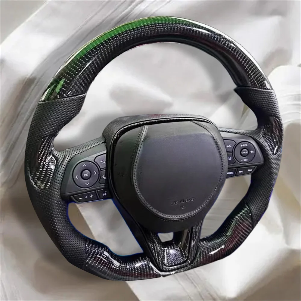 Кожаное рулевое колесо из углеродного волокна для Toyota Harrier Venza RAV4 Highlander Kluger Camry