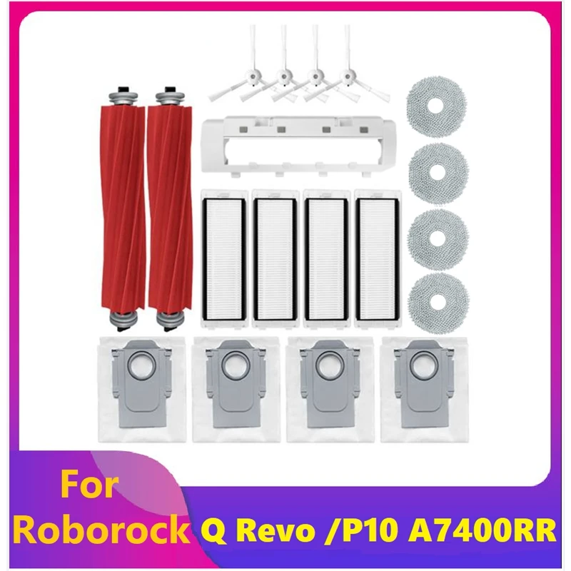 

Набор аксессуаров для робота-пылесоса Roborock Q Revo /Roborock P10 A7400RR, основные боковые щетки, мешки для пыли, коврик для швабры, 19 шт.