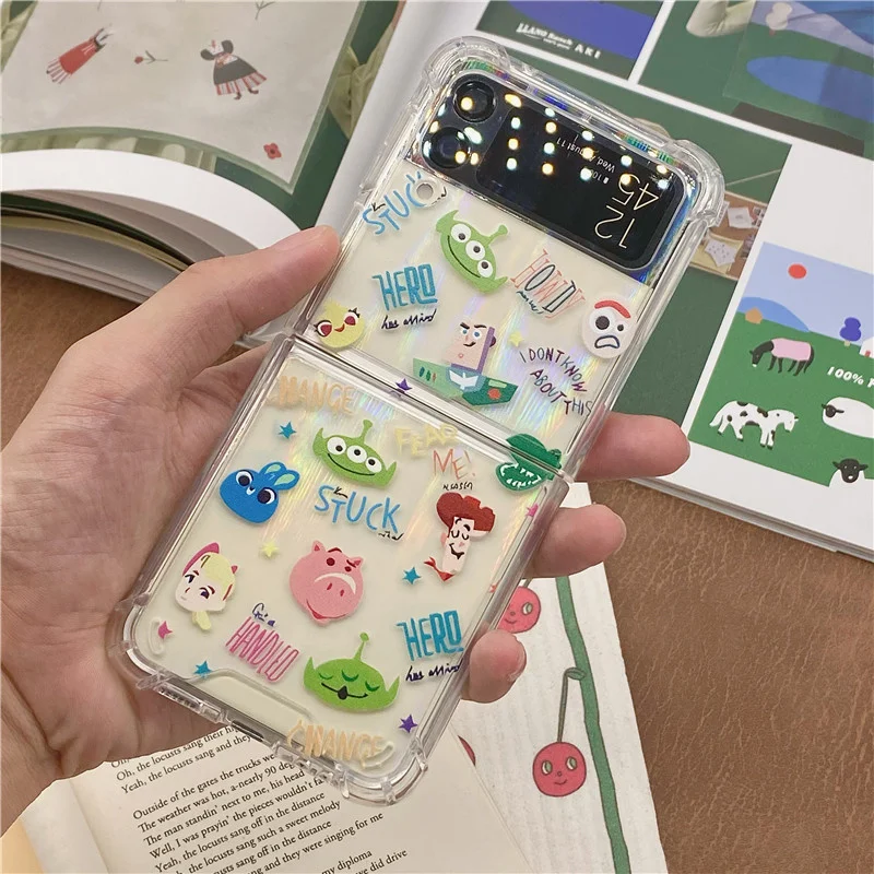 

Чехол для Galaxy ZFlip 3, прозрачный чехол с принтом для samsung Z Flip 3 Conque, Милые силиконовые мягкие чехлы с краями для Samsung ZFlip 3