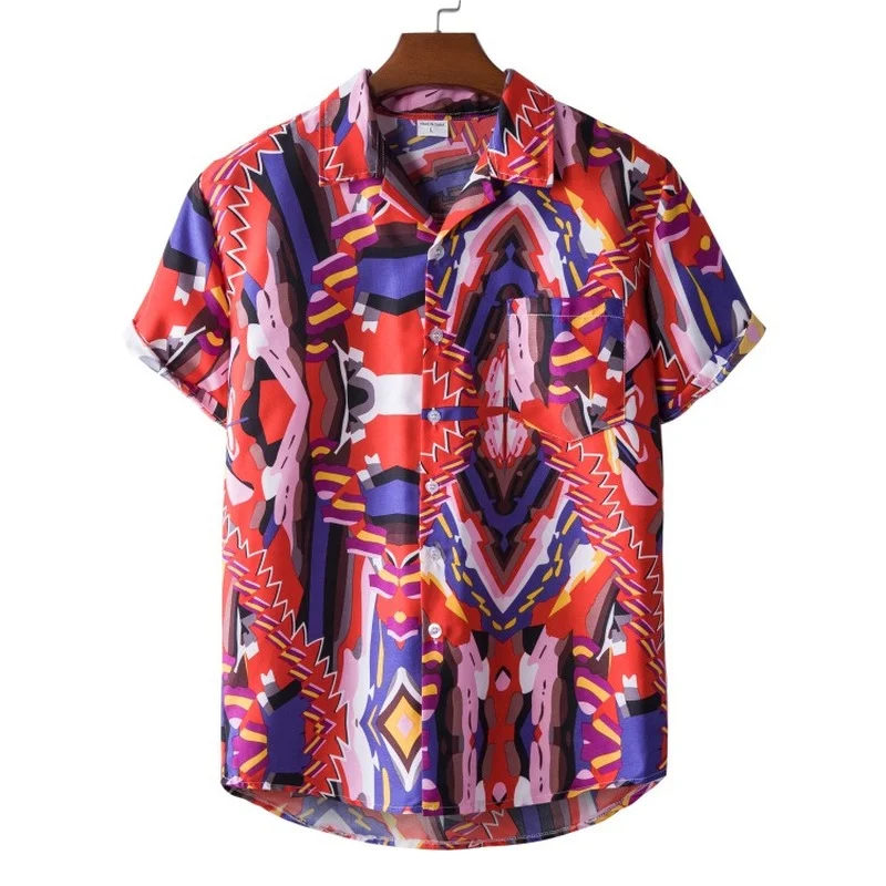Hot Summer Men's Hawaiian Shirt Print Short Sleeve Men Shirt Chemise Hawaiienne Homme для мужчин 18＋