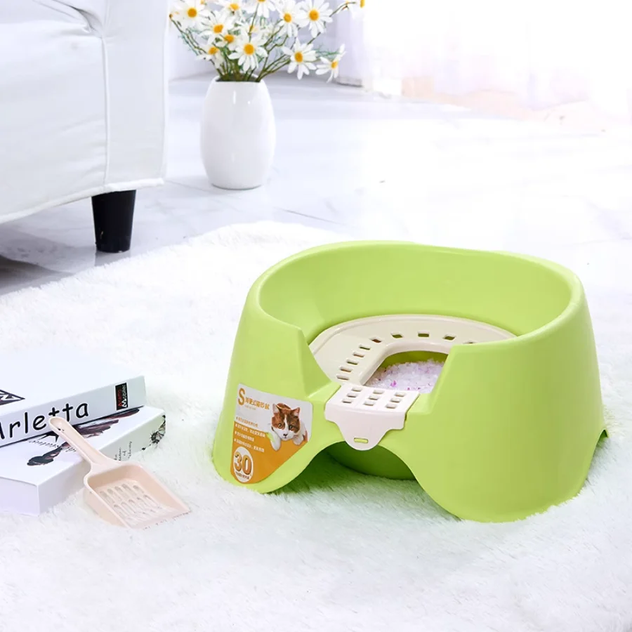 

Plastic Cat Litter Box Easy Clean Portable Outdoor Cats Toilet Splash Guard No Odor Semi-closed Kuweta Dla Kota Pet Supplies