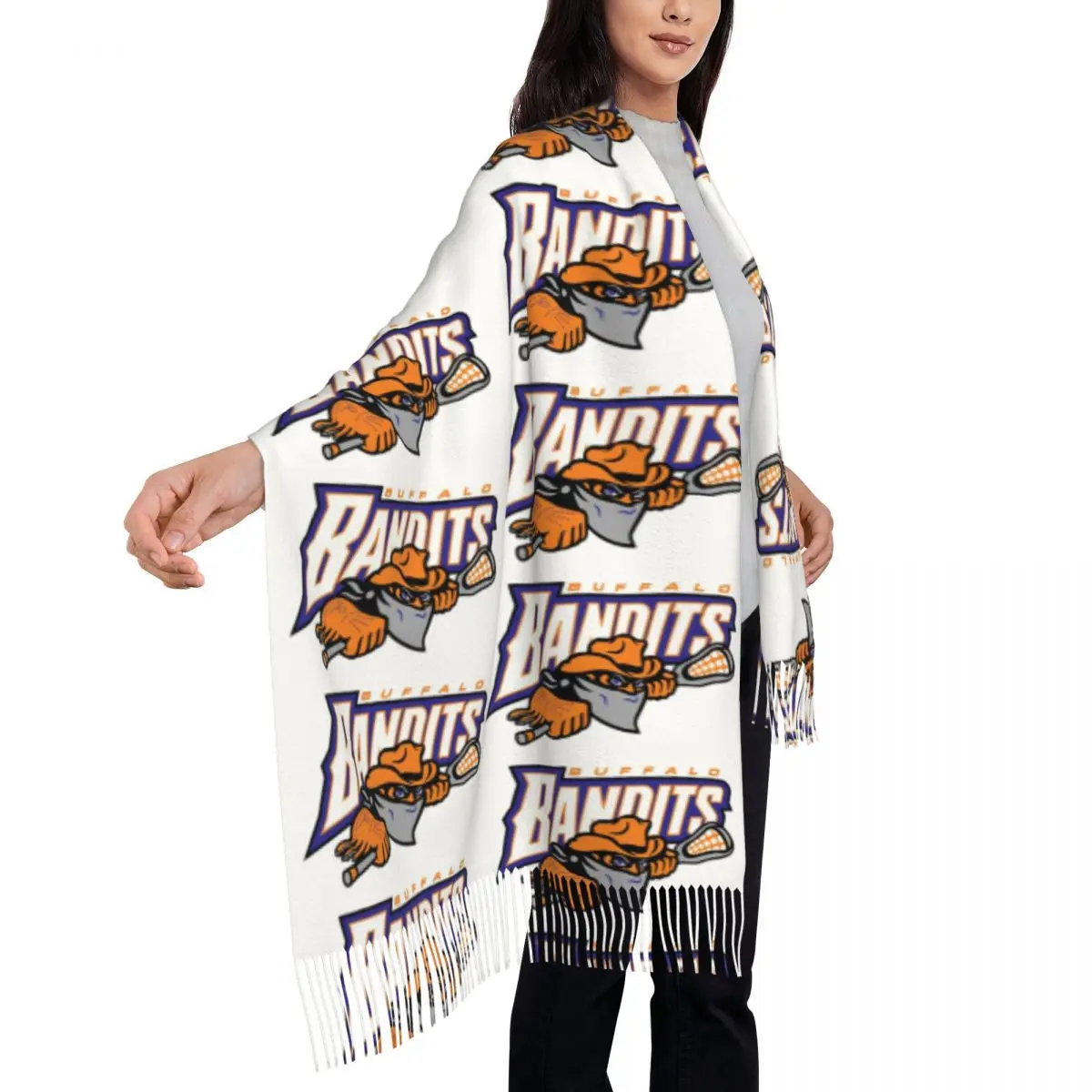 Шарф Buffalo Bandits шарфы с кисточками для женщин мягкие теплые шали и накидки длинная