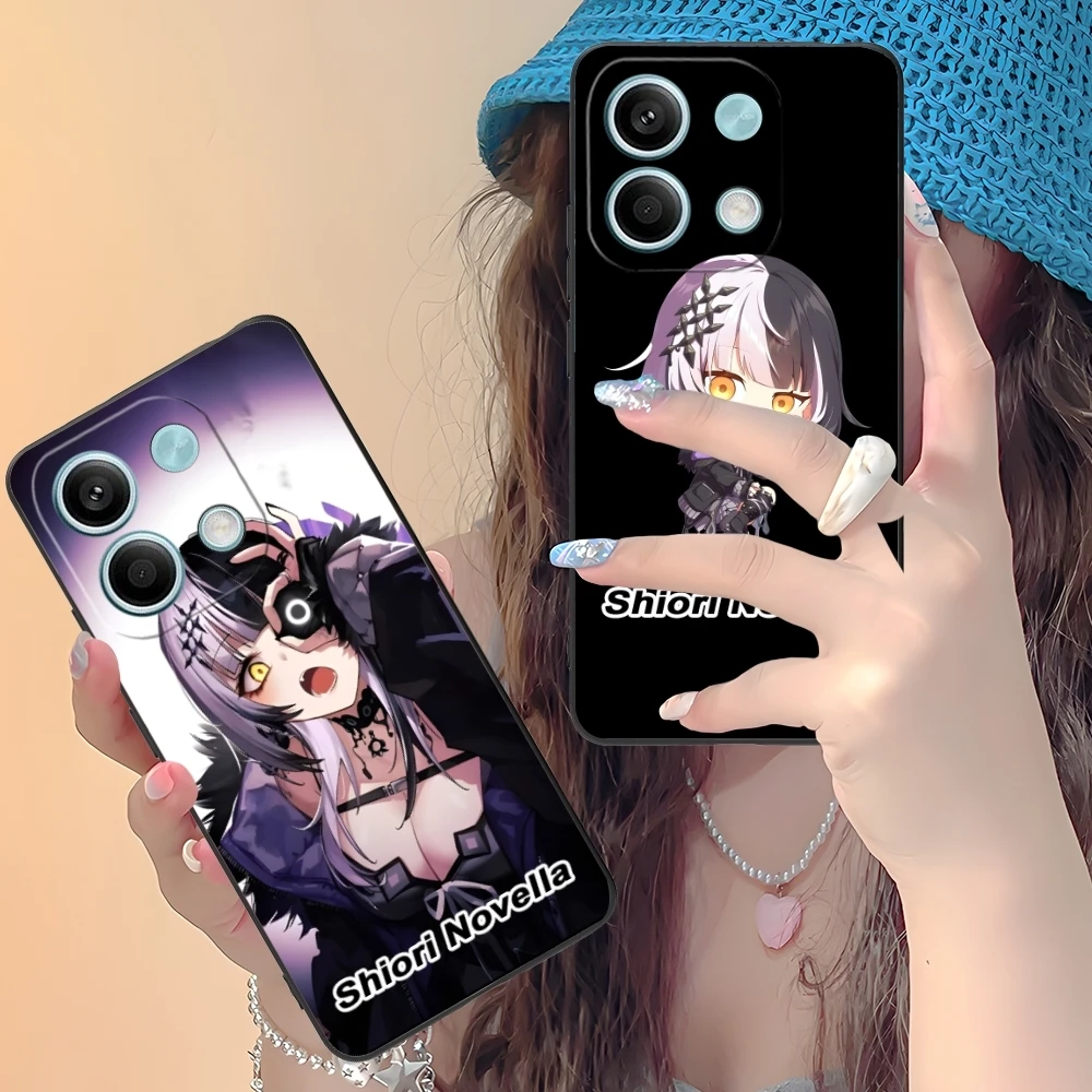 Shiori Novella Fashion Mobile Cell Phone Case for Xiaomi Redmi 14 13 13C 12 12C 10 10C A1 A2 A3 Plus 5G Black Cover Shell