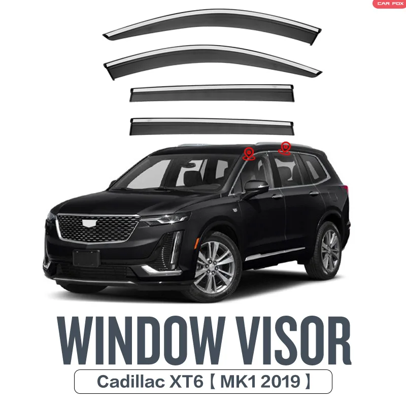 

Пластиковый козырек для Cadillac XT6 MK1 2019-2023, оттенки на вентиляционное отверстие, защита от солнца, дождя, 4 шт./комплект, для Cadillac XT6 MK1 2019-2023