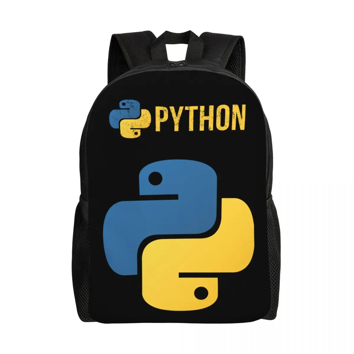 

Python Programmer Laptop Backpack Women Men Fashion Bookbag for School College Students Distressed Developer Bag