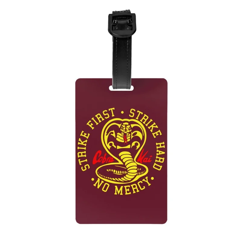 

Cobra Kai The Karate Kid Luggage Tag for Suitcases Strike First Strike Hard 80S Movie Privacy Cover Name ID Card