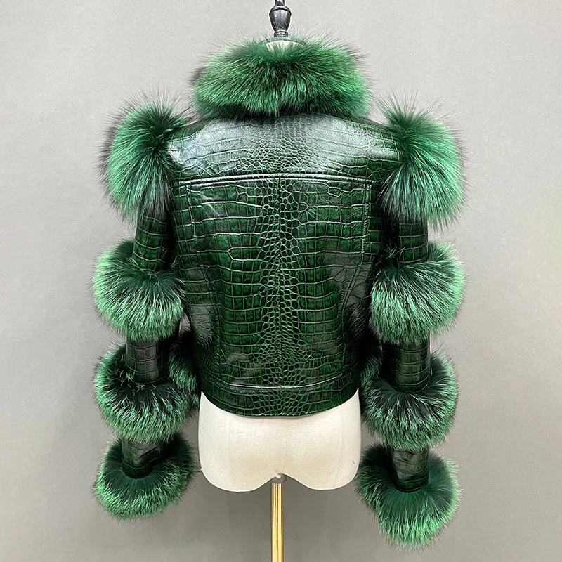 New Style Fashion Women Fluffy Real Leather Jacket With Fur Lady Sheepskin Leather Coat NZ5275