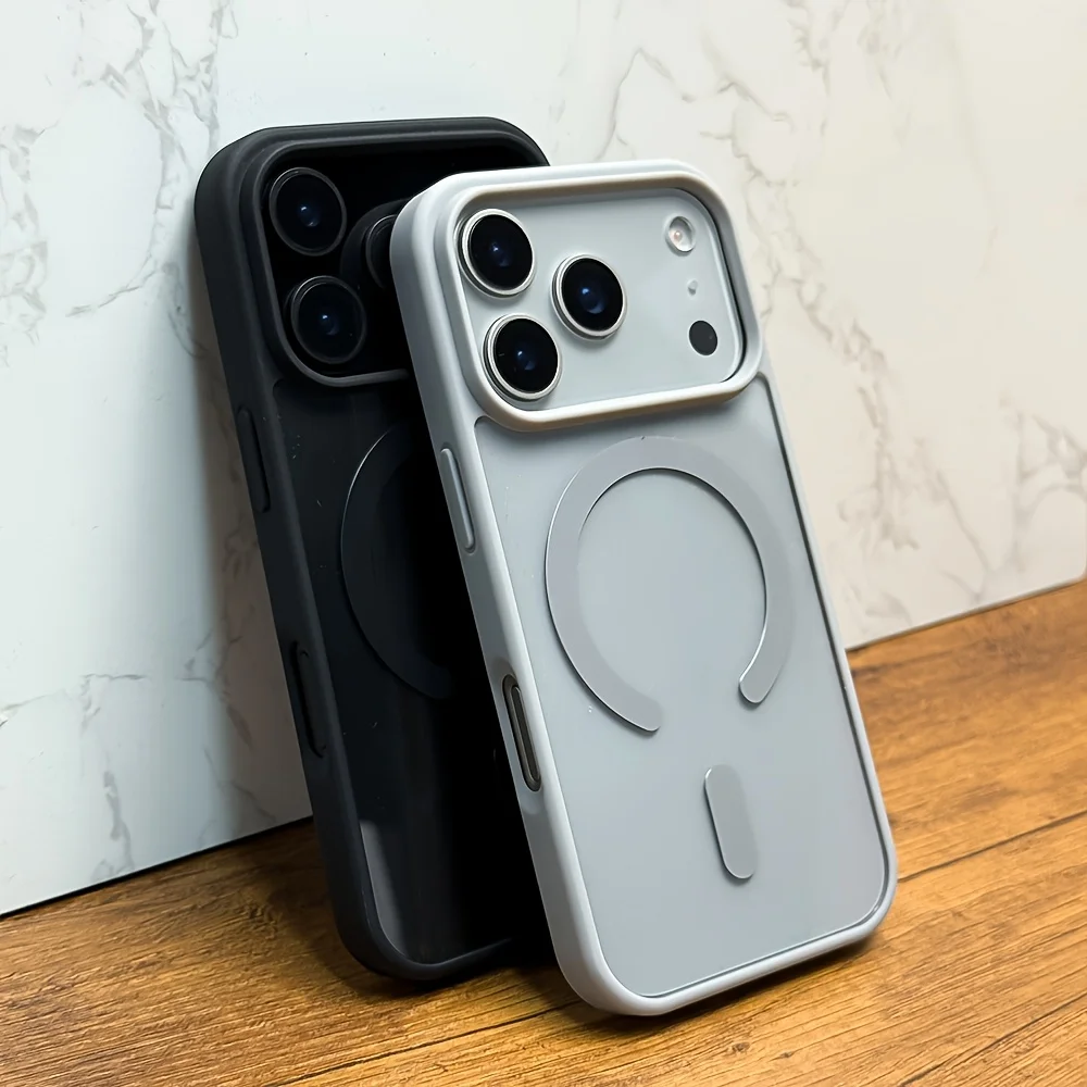Фото Для iPhone 17 Pro Max 11 16 15, роскошный прозрачный магнитный чехол для беспроводной зарядки, противоударный мягкий бампер, жесткий акриловый прозрачный чехол №4