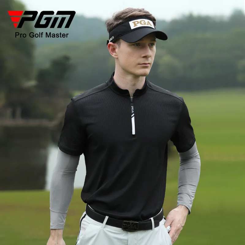 Мужской Тренировочный Топ Для Гольфа PGM Ice Silk С Длинными Рукавами И Защитой От