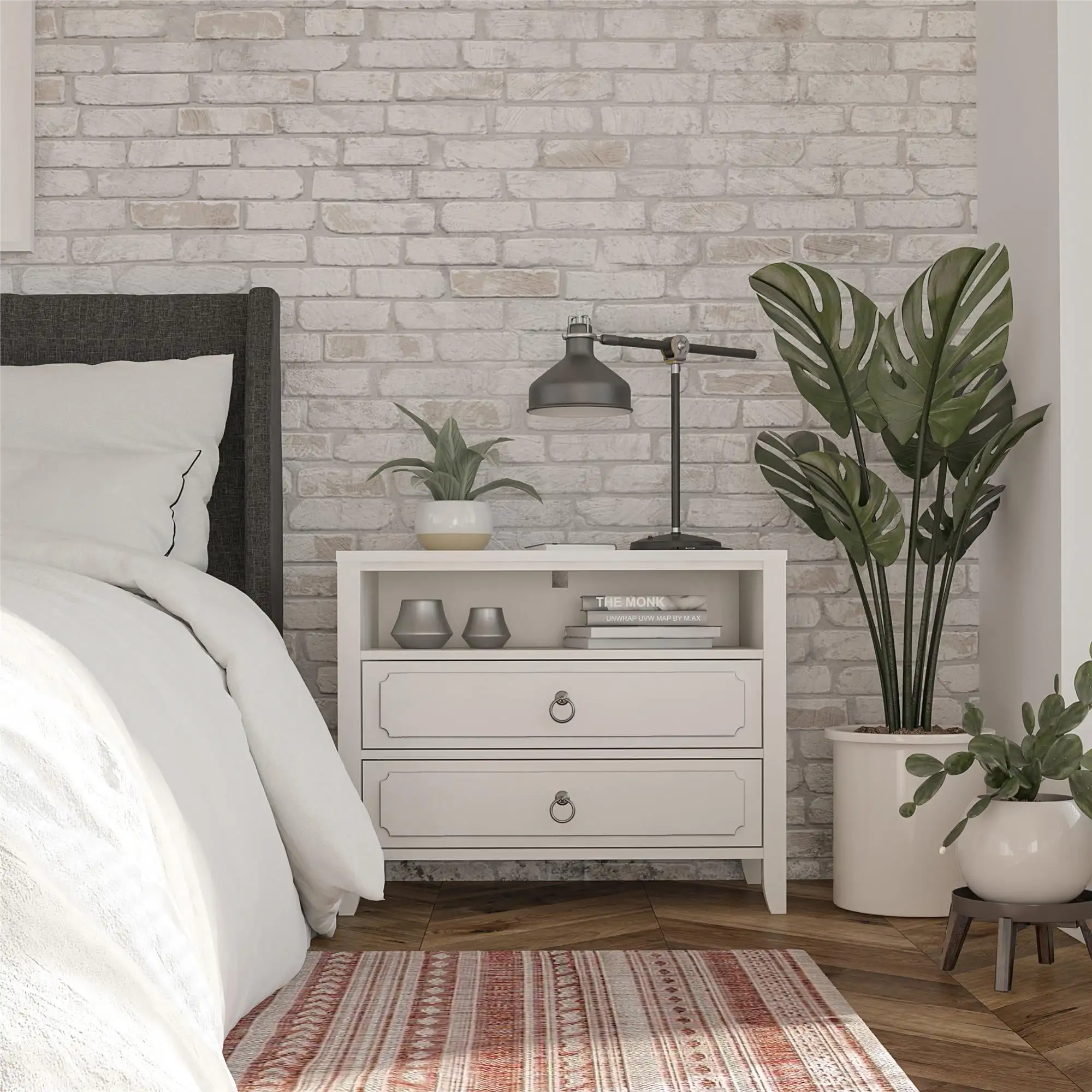 

Her Majesty 2 Drawer Nightstand, Soft White