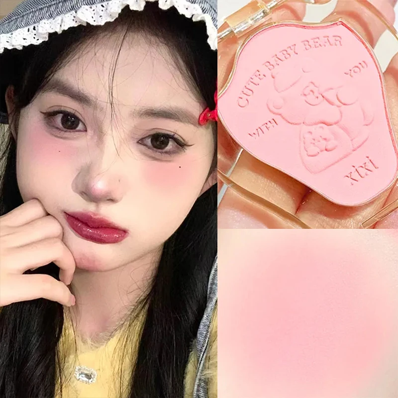 

1pcs Girl Blush Pink Peach Cream Makeup Monochrome Blusher Palette Natural Cheek Contour Waterproof Lasting Rouge Tint Cosmetics