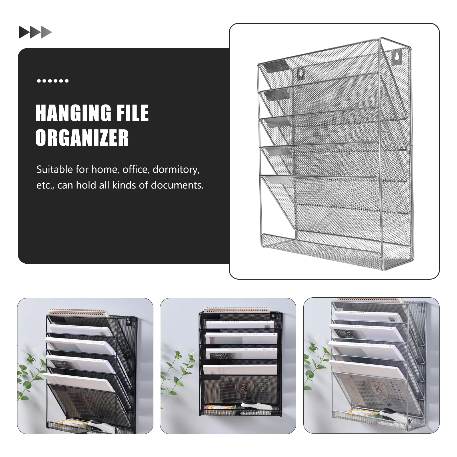 

File Rack Organizer Office File Foldersss Metal Magazine Multi-layer Container Hanging Holder Office Document Storage