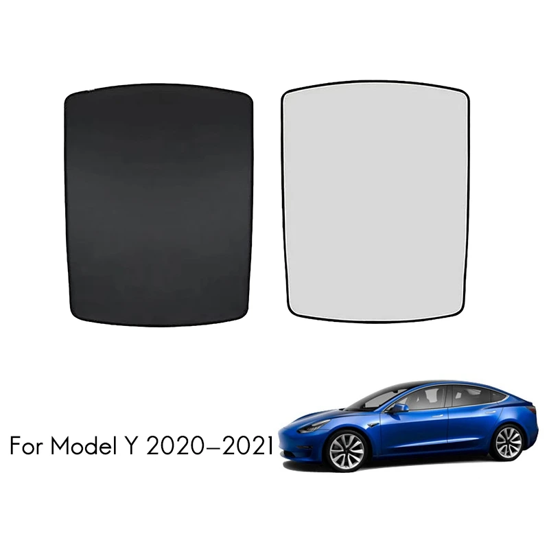 

For Tesla Model Y 2021 Car Sunroof Sunshade Net Skylight Protective Cover UV Heat Insulation Net