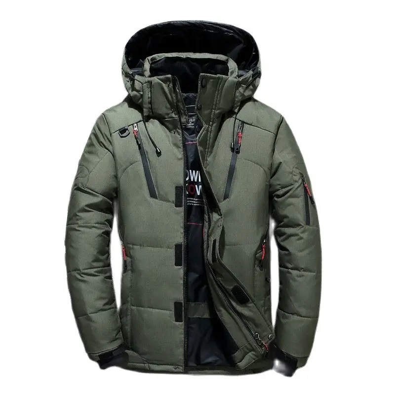 

-20 Degree Winter Down Coat Men White Duck Down Parkas Jacket Mens Thick Warm Snow Parka Jacket Overcoat Windbreaker Warm Parkas