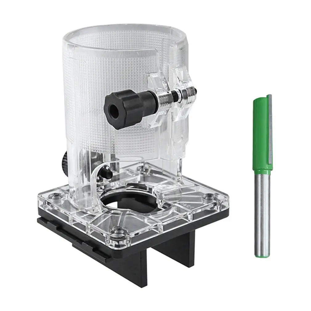 

Wooden Router Fixed Base Guide Trimming Milling Machine Base Electric Trimmer Machine Locator With 1/4&quot Collet Router Bit