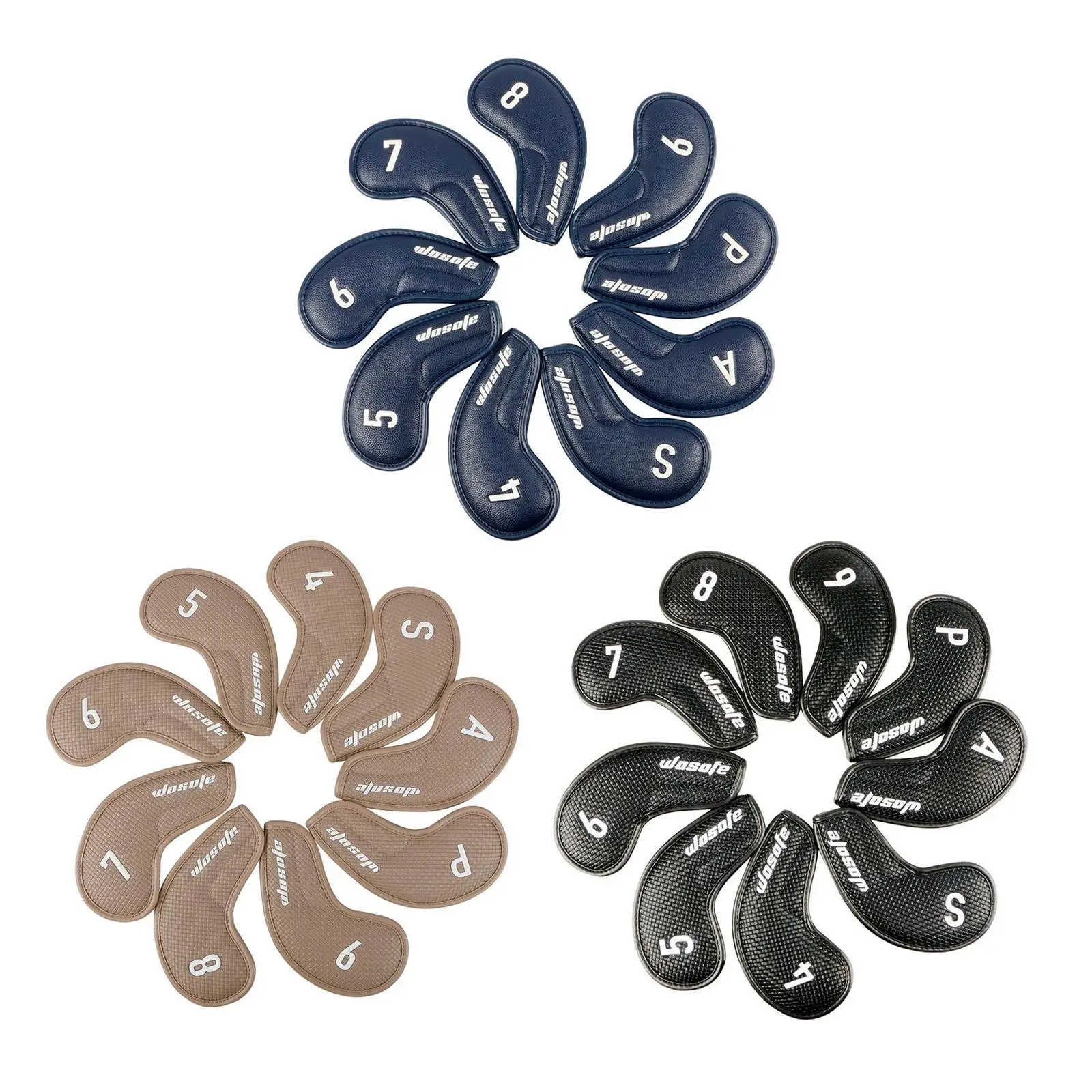 

9Pcs Golf Iron Covers Set Protective Sleeve Protector Golf Club Head Covers for Putters Display Beginner Outdoor Sports Travel