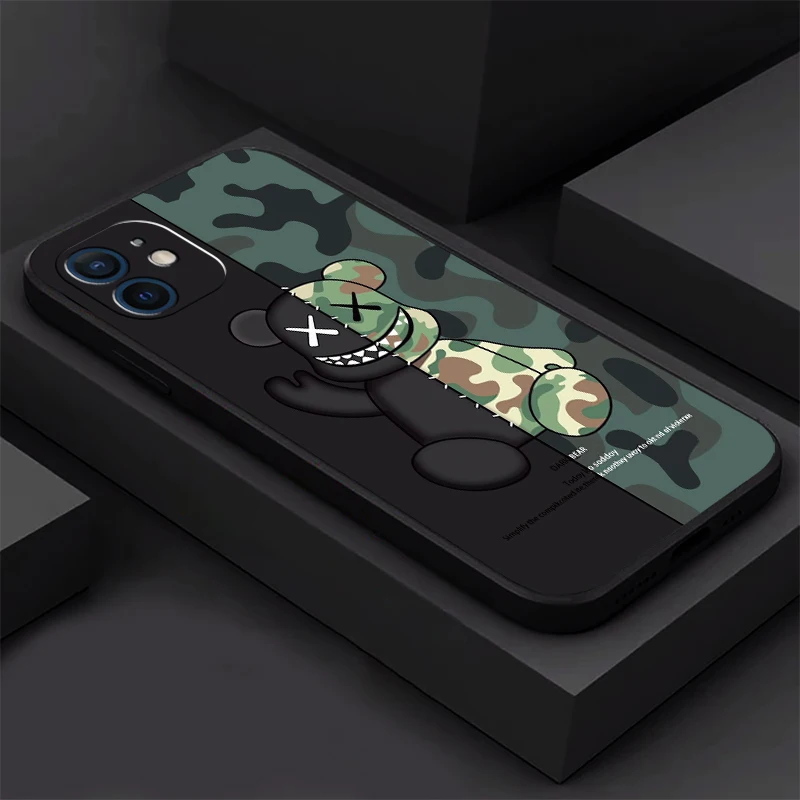 Роскошный мультяшный чехол с медведем для телефона iPhone 11 12 13 6 6S 7 8 Plus X XR 11Pro XS Max