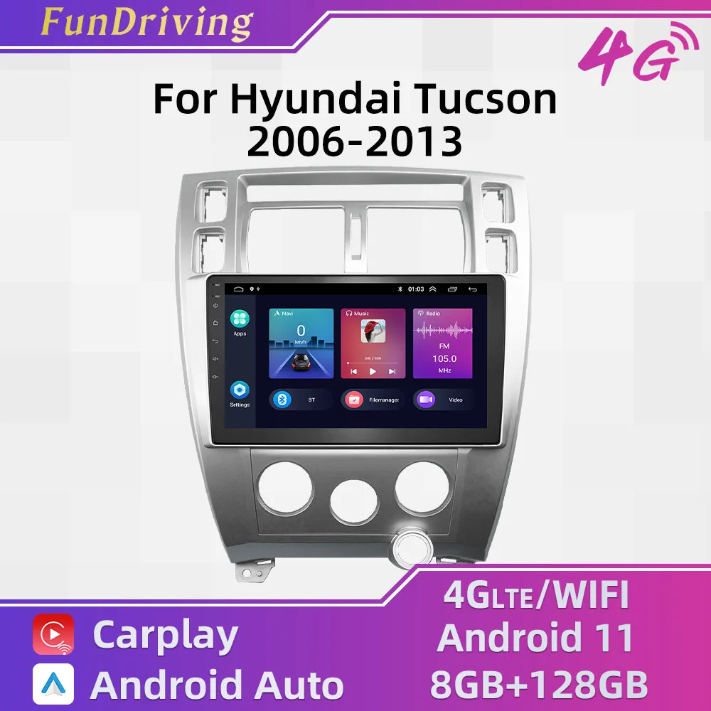 

Autoradio 2 Din Android for Hyundai Tucson 2006-2013 10.1 Inch Screen Car Stereo Gps Navigation FM Radio Multimedia Video Player